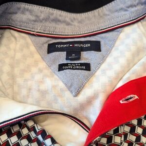 Tommy Hilfiger Polo style shirt (medium) red, black and white